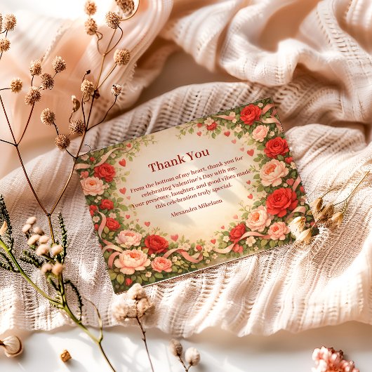 Rose Garden Valentine Party サンキューカード