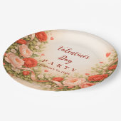 Rose Garden Valentine Party ペーパープレート (アングル)