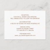 Rose Gold 3D Floral Wedding Details エンクロージャーカード (裏面)