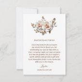 Rose Gold 3D Flowers Roses Thank You Card サンキューカード (裏面)