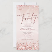 Rose Gold 50th Birthday Mobile Invite Fifty & Fab 案内状 (正面)