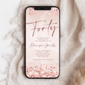 Rose Gold 50th Birthday Mobile Invite Fifty & Fab 案内状