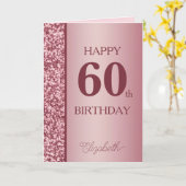 Rose Gold 60th Birthday Card カード (黄色い花)