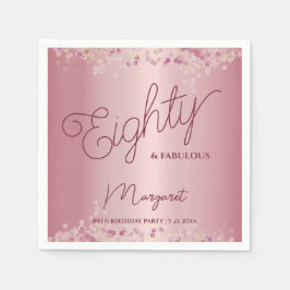 Rose Gold 80th Birthday Party  スタンダードカクテルナプキン