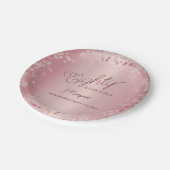 Rose Gold 80th Birthday Party Paper Plate ペーパープレート (アングル)