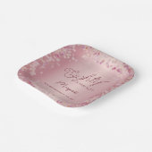 Rose Gold 80th Birthday Party Paper Plate ペーパープレート (傾斜あり)