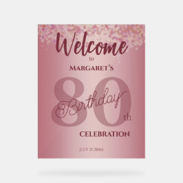 Rose Gold 80th Celebration Acrylic Sign アクリルサイン