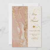 Rose Gold Alcohol Ink Elegant Wedding Invitation 招待状 (正面)