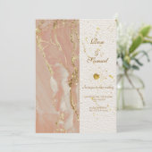 Rose Gold Alcohol Ink Elegant Wedding Invitation 招待状 (スタンド正面)