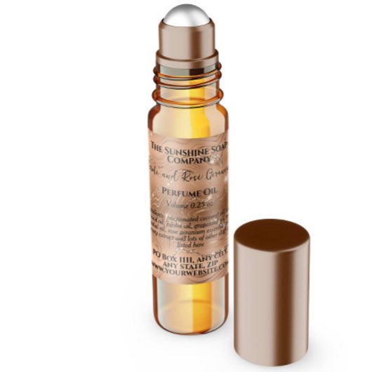 Rose Gold and Glitter Perfume Roller Bottle label スクエアシール
