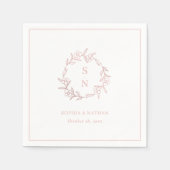 Rose Gold and White Luxury Elegant Floral Napkins スタンダードカクテルナプキン (正面)