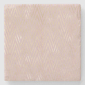 Rose Gold Art Deco Blush ストーンコースター (正面)