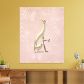 Rose Gold Art Deco Greyhound Stretched Canvas キャンバスプリント (インサイチュ (リビング))