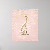 Rose Gold Art Deco Greyhound Stretched Canvas キャンバスプリント (正面)