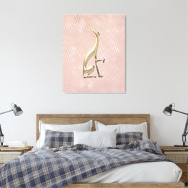 Rose Gold Art Deco Greyhound Stretched Canvas キャンバスプリント