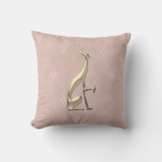 Rose Gold Art Deco Pink Decorative Pillow クッション (正面)