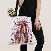 Rose Gold Ballet Slippers Large Shoulder Tote  トートバッグ (クローズアップ)