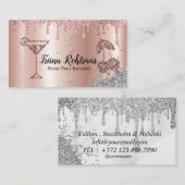 Rose Gold Balloons Black Chic Party Event Planner 名刺 (正面/裏面)