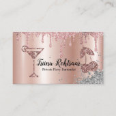 Rose Gold Balloons Black Chic Party Event Planner 名刺 (正面)