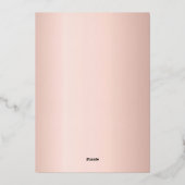 Rose gold balloons luxury birthday  箔招待状 (裏面)