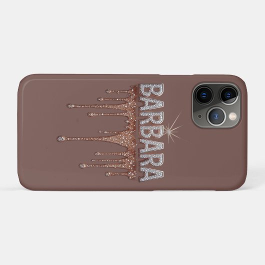 💖 Rose Gold “Barbara” Luxe Glow  Diamond Glitter Case-Mate iPhoneケース (裏面(横))