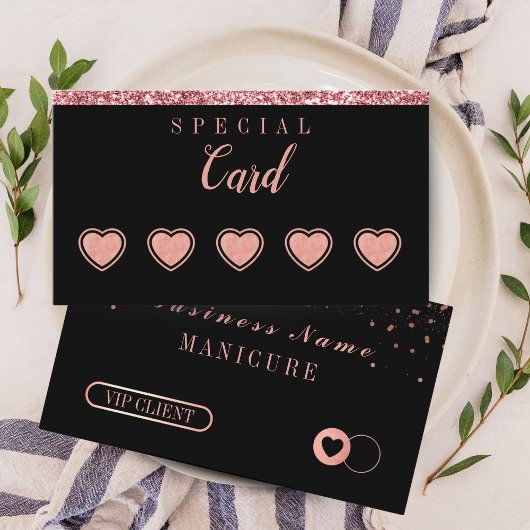 Rose Gold Beauty Loyalty Card – Minimalist Design ロイヤリティカード