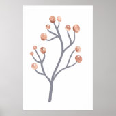 Rose Gold Berry Branch Print ポスター (正面)