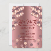 Rose Gold Birthday Invitation Template: Let's Part シーズンカード (正面)