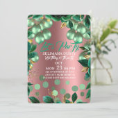 Rose Gold Birthday Invitation Template: Let's Part セーブザデート (スタンド正面)