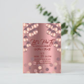 Rose Gold Birthday Invitation Template: Let's Part ポストカード (スタンド正面)