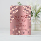 Rose Gold Birthday Invitation Template: Let's Part 出欠カード (スタンド正面)