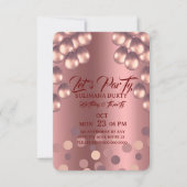 Rose Gold Birthday Invitation Template: Let's Part 出欠カード (正面)