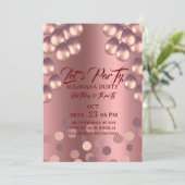Rose Gold Birthday Invitation Template: Let's Part 招待状 (スタンド正面)