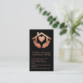 Rose Gold Black Cleaning Service Maid QR Logo 名刺 (スタンド正面)