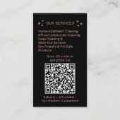 Rose Gold Black Cleaning Service Maid QR Logo 名刺 (裏面)