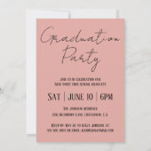 Rose Gold & Black Grad Party Photo Invitation 招待状 (裏面)