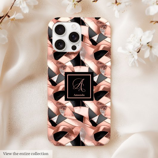 Rose Gold Black iPhoneケース13モダンラックスカスタム Case-Mate iPhoneケース