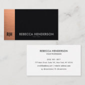 Rose Gold Black Leather with White Back Monogram  名刺 (正面/裏面)