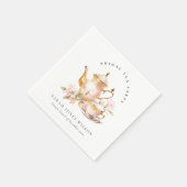 Rose Gold Blumen Tee-Set Braut-Show-Teeparty スタンダードカクテルナプキン (角)