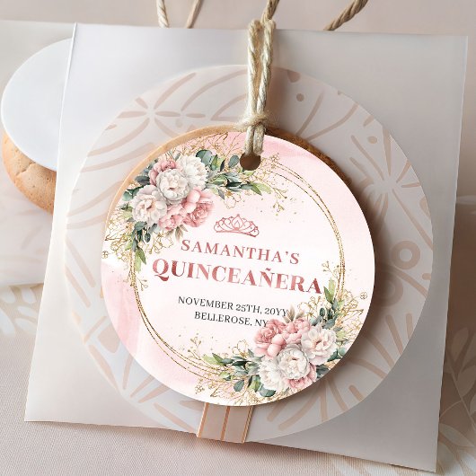 Rose Gold Blush フラワー グリーナリー タグ Sweet 15th