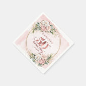 Rose Gold Blush Eucalyptus 50th Birthday Napkins スタンダードカクテルナプキン (角)
