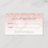 Rose Gold Blush Marble Glitter Script Appointment 名刺 (裏面)