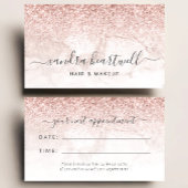 Rose Gold Blush Marble Glitter Script Appointment 名刺