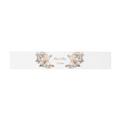 Rose Gold Blush Pink 3Dバラの名入れウェディング 招待状ベリーバンド (フラット)