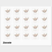 Rose Gold Blush Pink 3Dバラの名前の結婚式 スクエアシール (シート)
