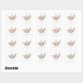 Rose Gold Blush Pink 3Dバラの名前の結婚式 スクエアシール (シート)