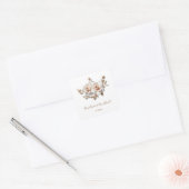 Rose Gold Blush Pink 3Dバラの名前の結婚式 スクエアシール (封筒)