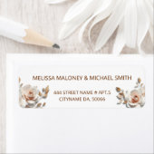 Rose Gold Blush Pink 3D Floral  ラベル (インサイチュ)