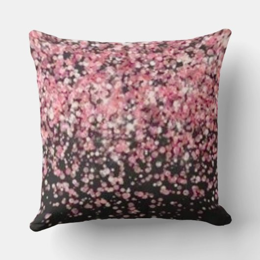 Rose Gold & Blush Pink Glitter Glam Monogram Name クッション (裏面)