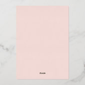 Rose Gold & Blush Pink Princess Baby Shower 箔招待状 (裏面)